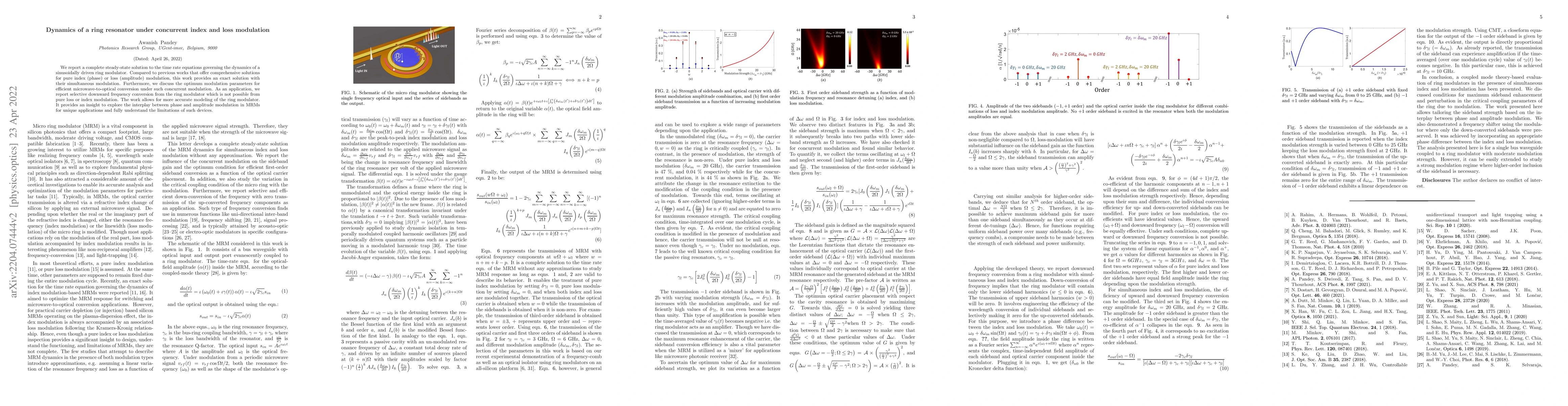 Thumbnail for Dynamics of a ring resonator under simultaneous index and loss
  modulation