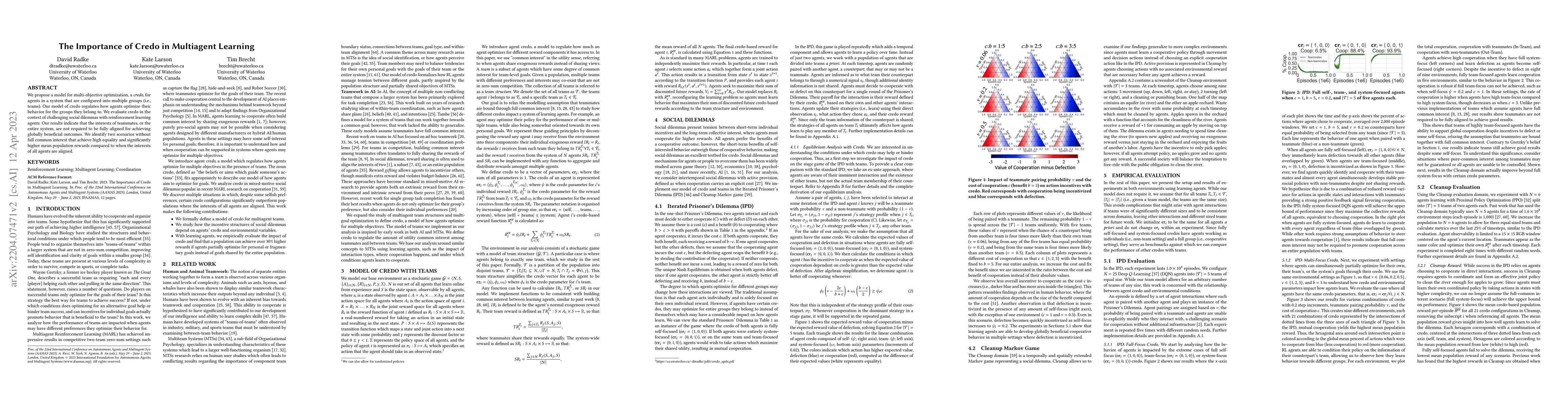 Thumbnail for The Importance of Credo in Multiagent Learning