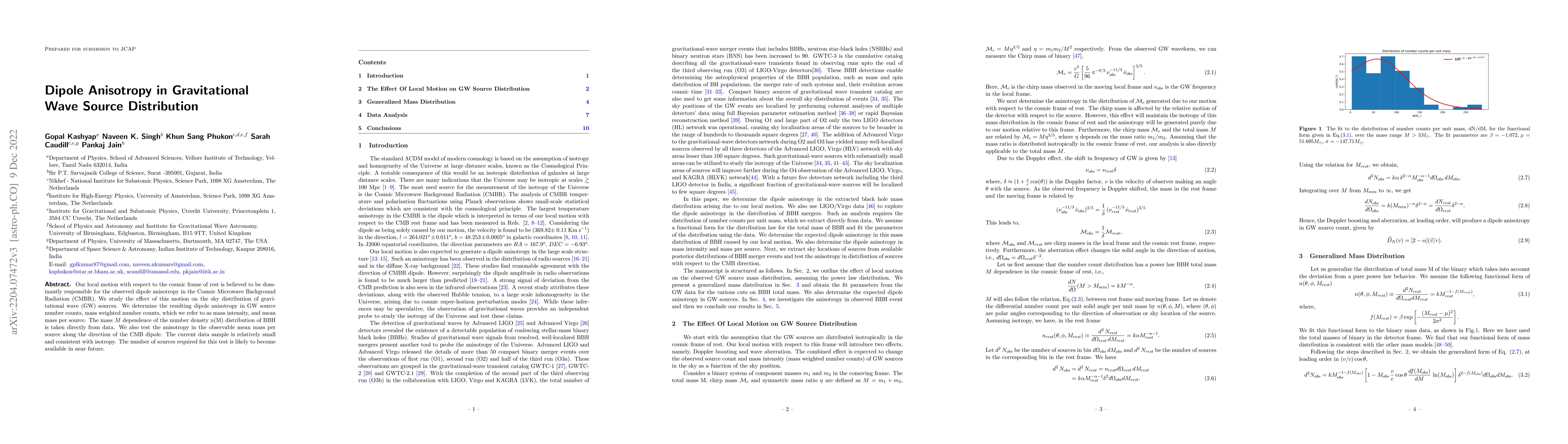 Thumbnail for Dipole Anisotropy in Gravitational Wave Source Distribution