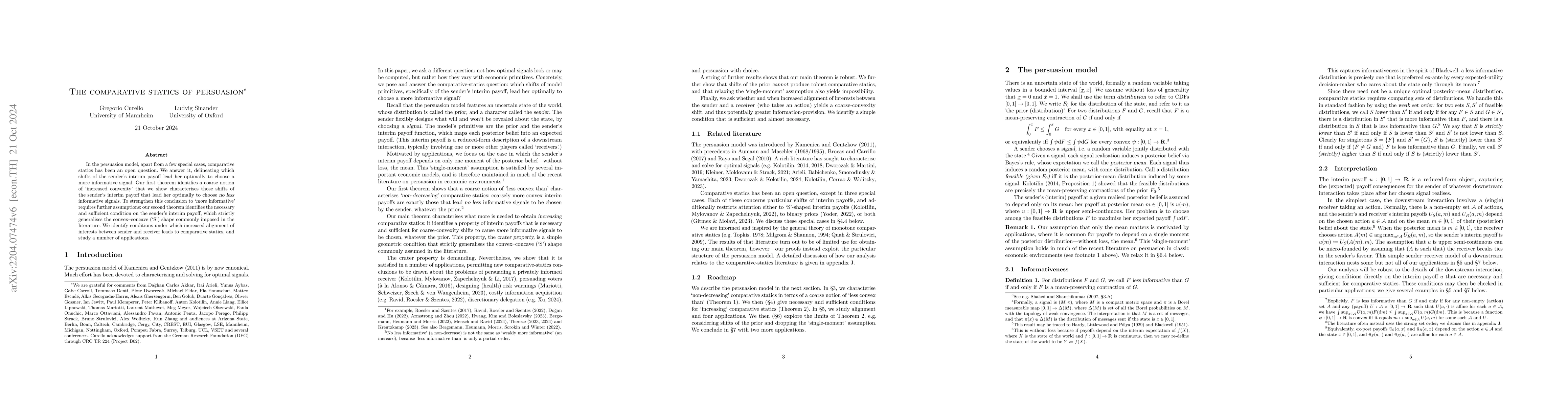 Thumbnail for The comparative statics of persuasion
