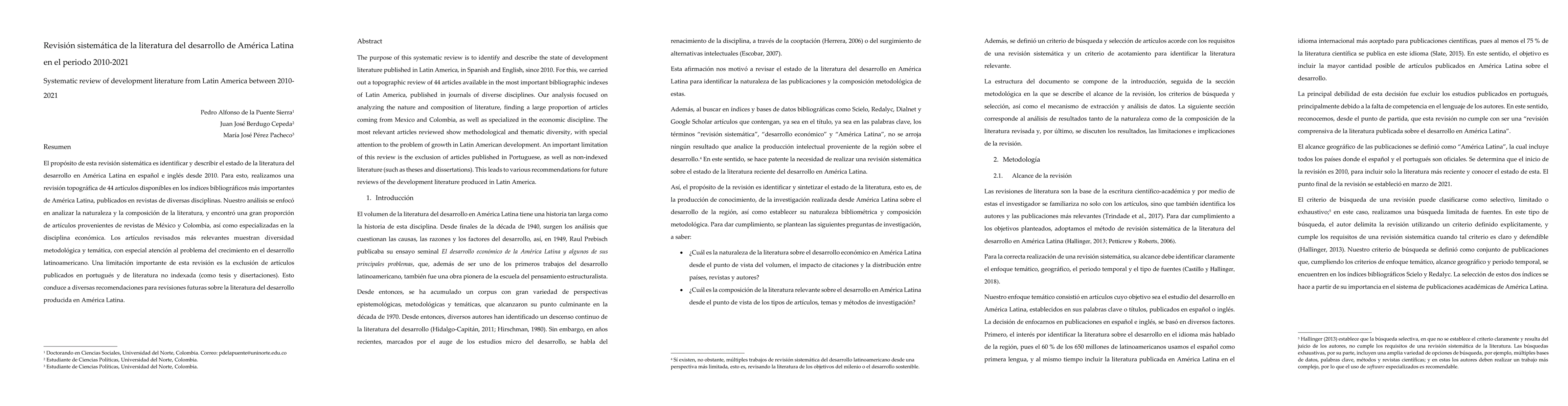 Thumbnail for Systematic review of development literature from Latin America between
  2010- 2021