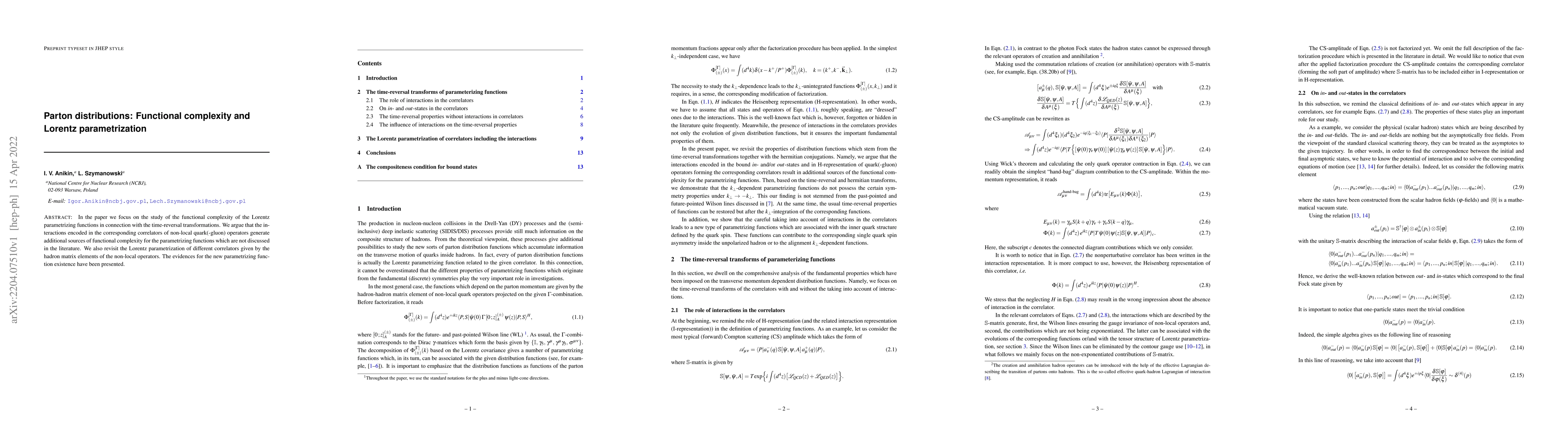 Thumbnail for Parton distributions: Functional complexity and Lorentz parametrization