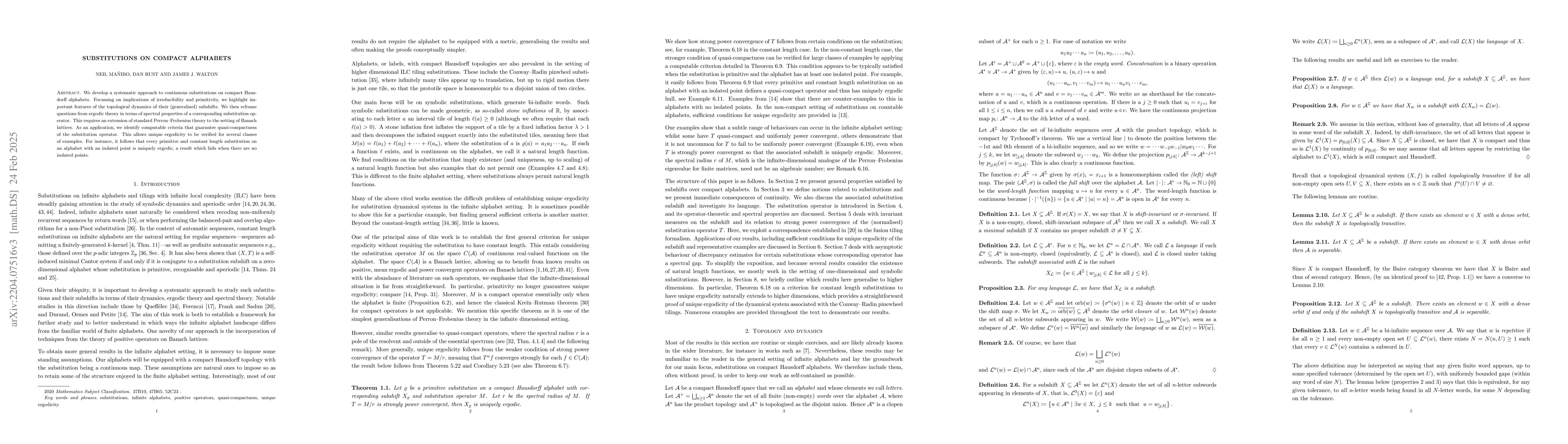 Thumbnail for Substitutions on compact alphabets