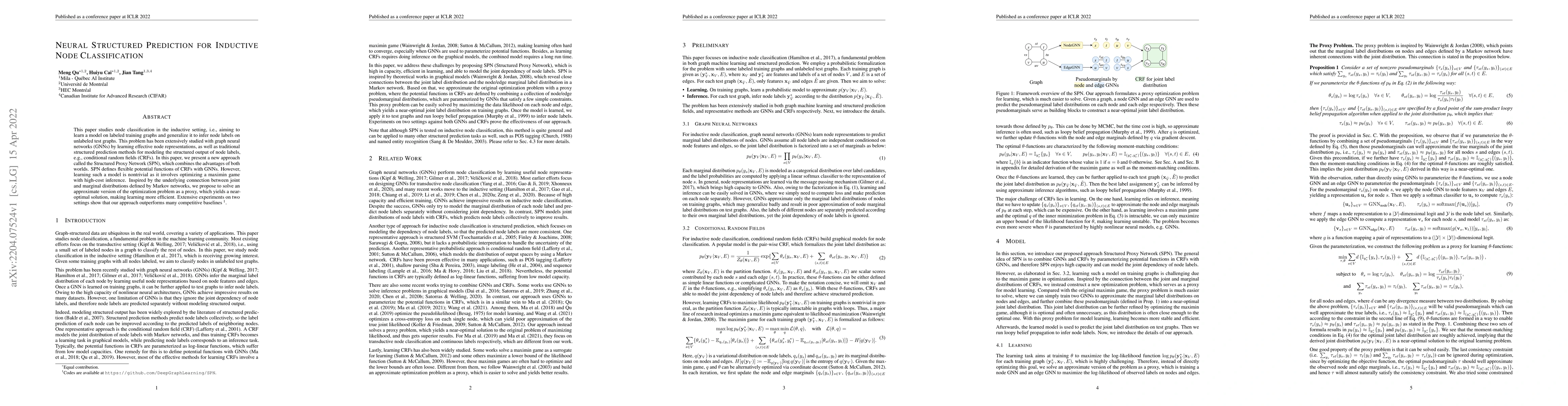 Thumbnail for Neural Structured Prediction for Inductive Node Classification