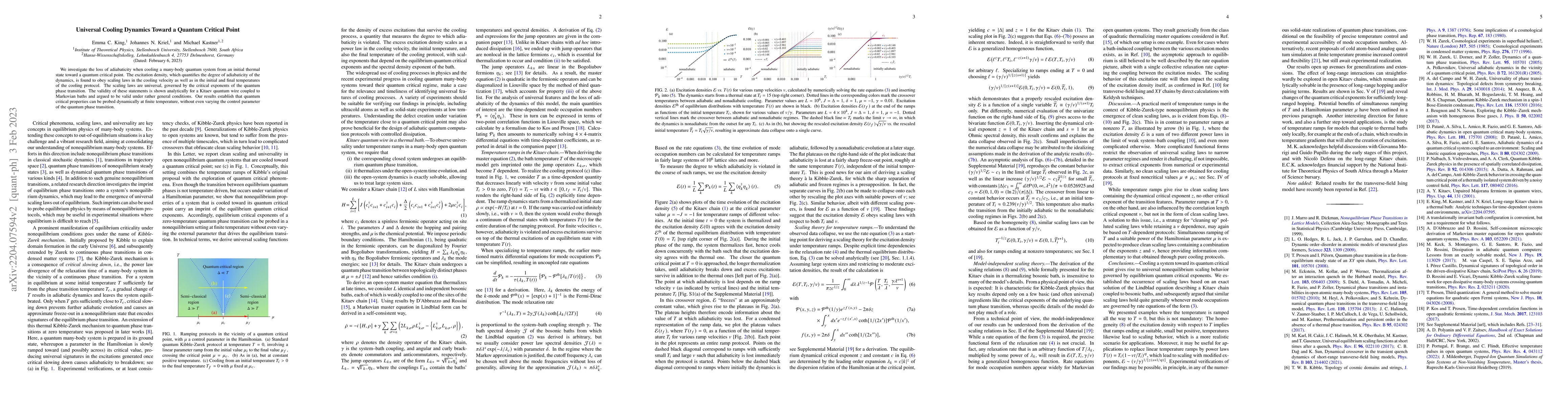 Thumbnail for Universal cooling dynamics toward a quantum critical point