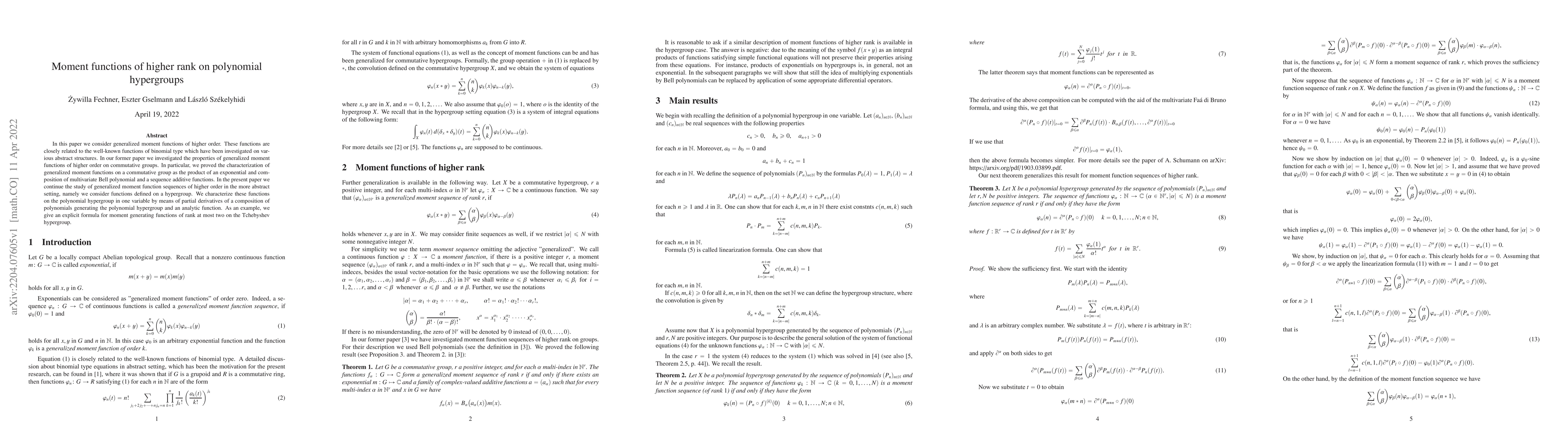 Thumbnail for Moment functions of higher rank on polynomial hypergroups