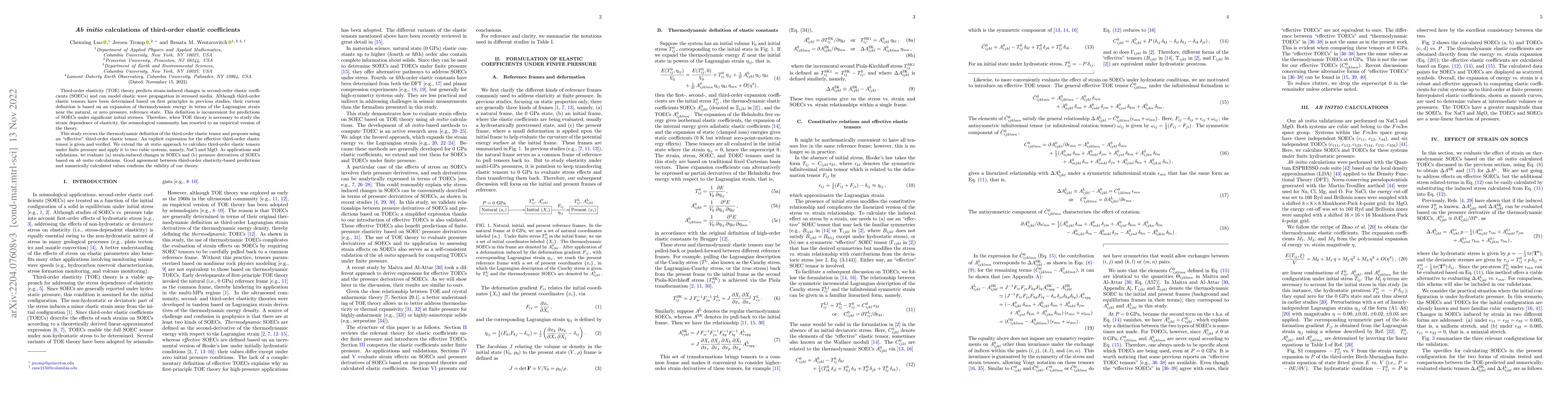 Thumbnail for Ab initio calculations of third-order elastic coefficients