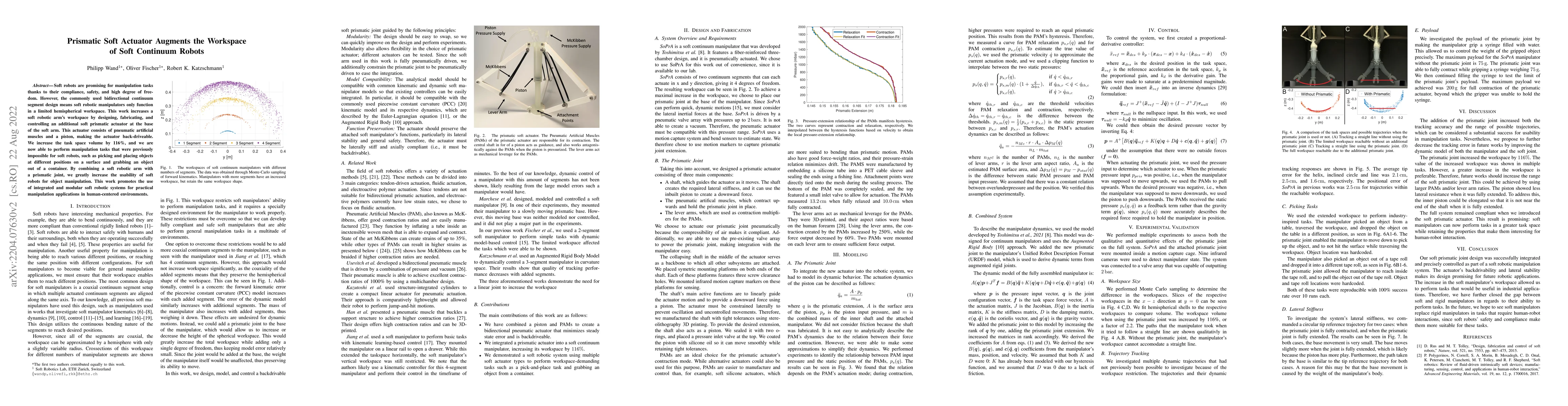 Thumbnail for Prismatic Soft Actuator Augments the Workspace of Soft Continuum Robots
