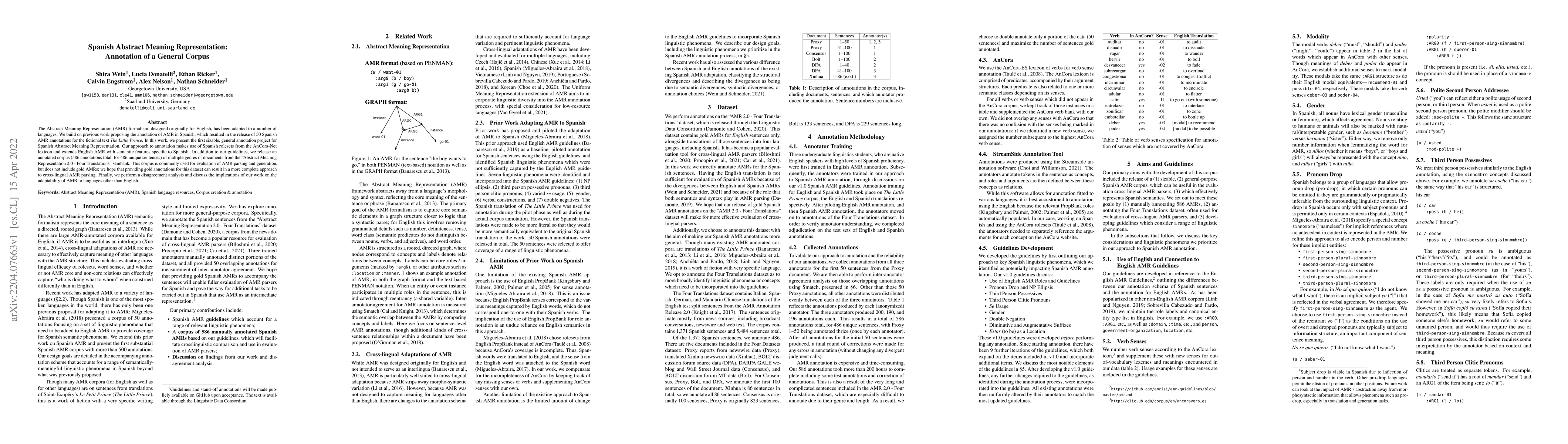 Thumbnail for Spanish Abstract Meaning Representation: Annotation of a General Corpus