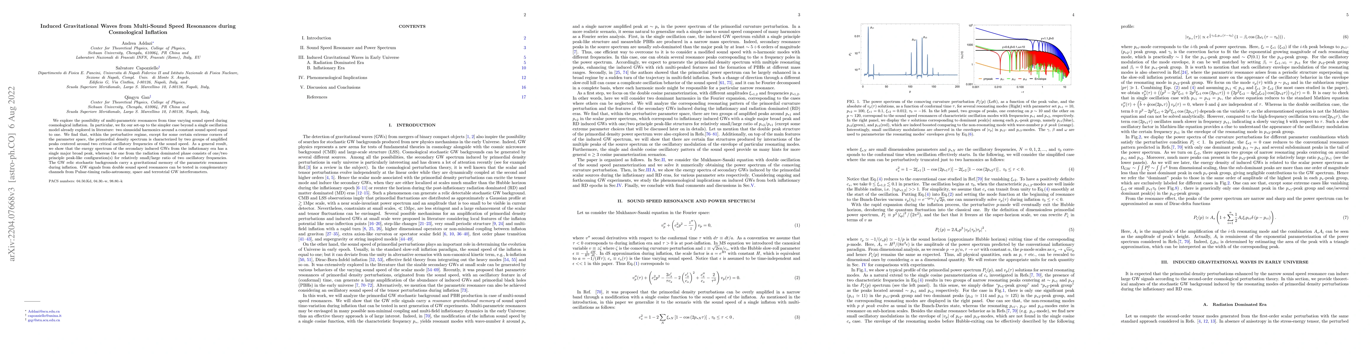 Thumbnail for Induced Gravitational Waves from Multi-Sound Speed Resonances during
  Cosmological Inflation