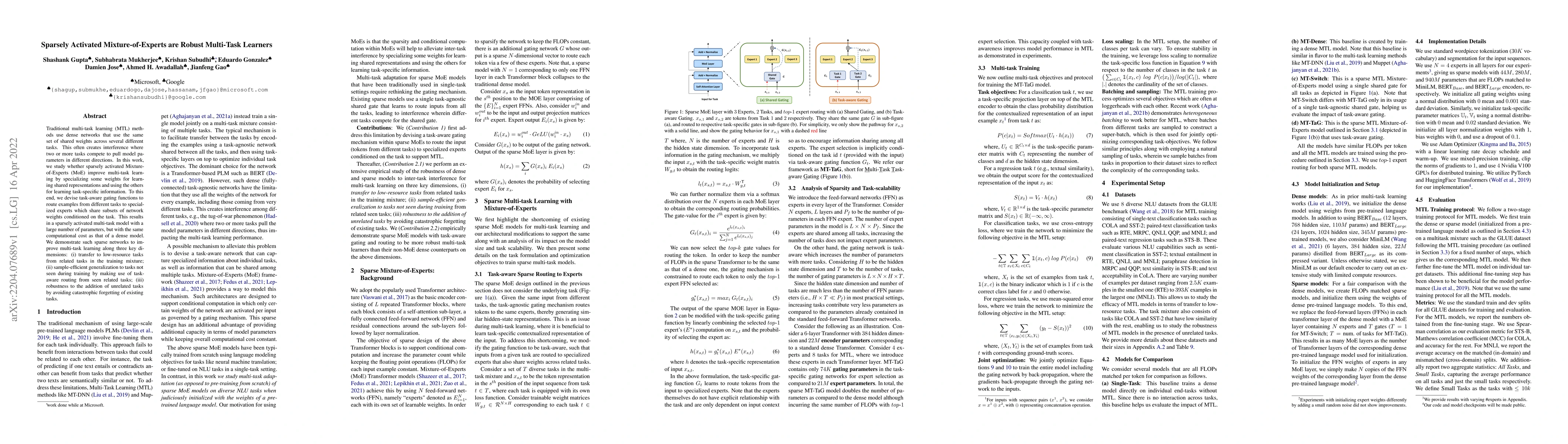 Thumbnail for Sparsely Activated Mixture-of-Experts are Robust Multi-Task Learners