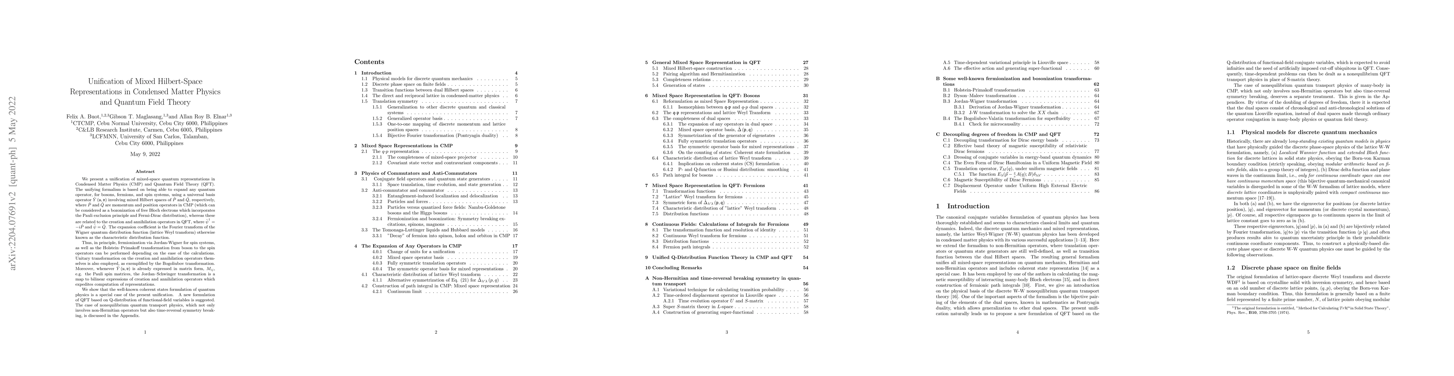 Thumbnail for Unification of Mixed Hilbert-Space Representations in Condensed Matter
  Physics and Quantum Field Theory