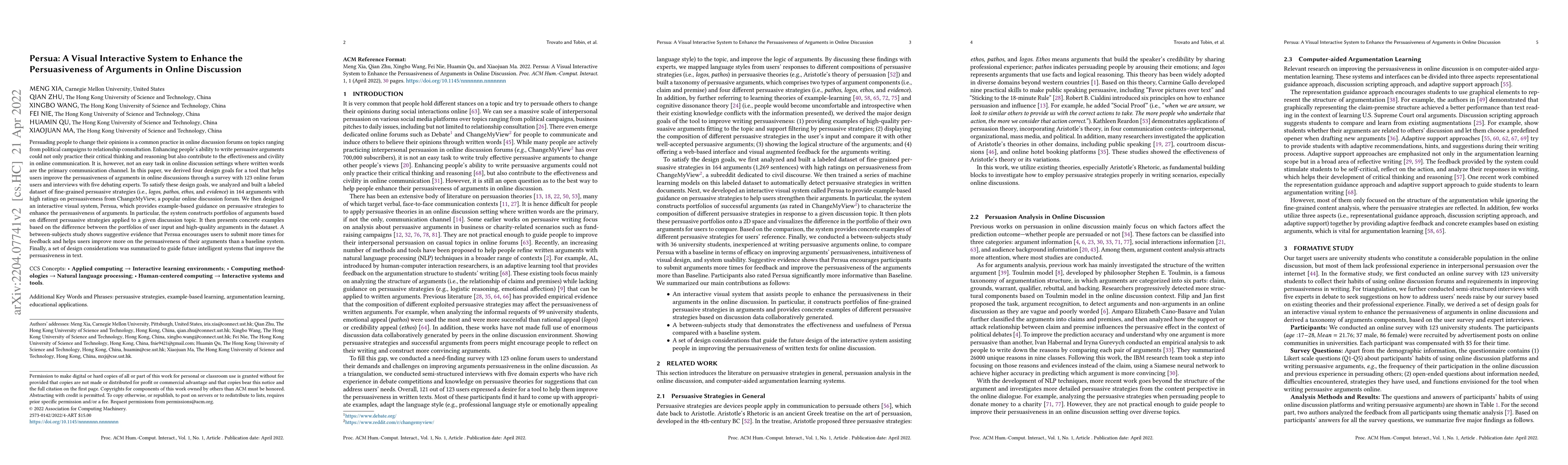 Thumbnail for Persua: A Visual Interactive System to Enhance the Persuasiveness of
  Arguments in Online Discussion