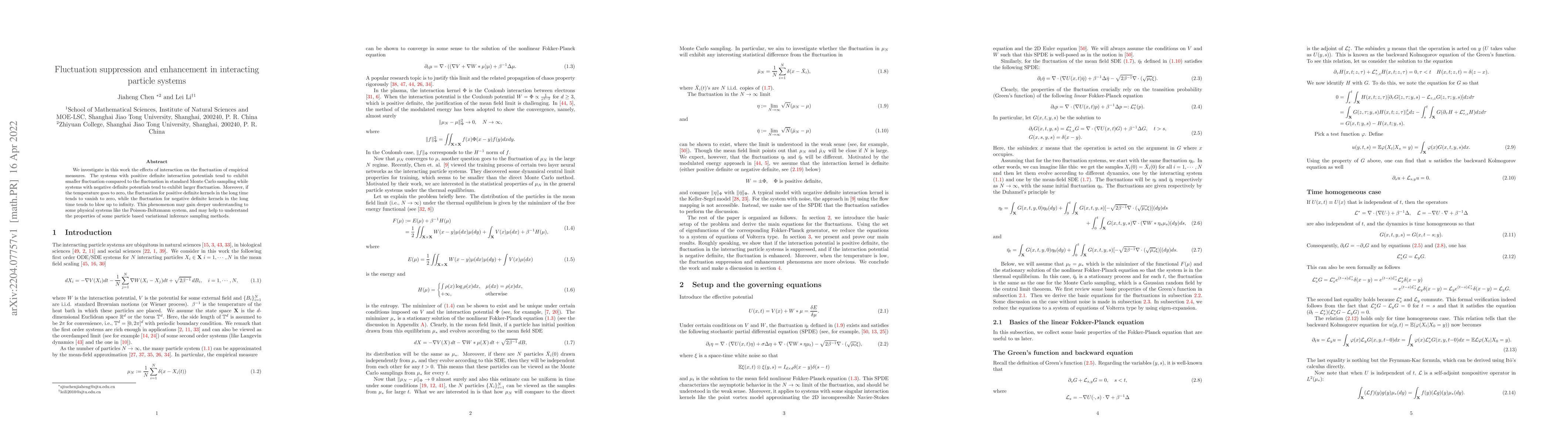 Thumbnail for Fluctuation suppression and enhancement in interacting particle systems