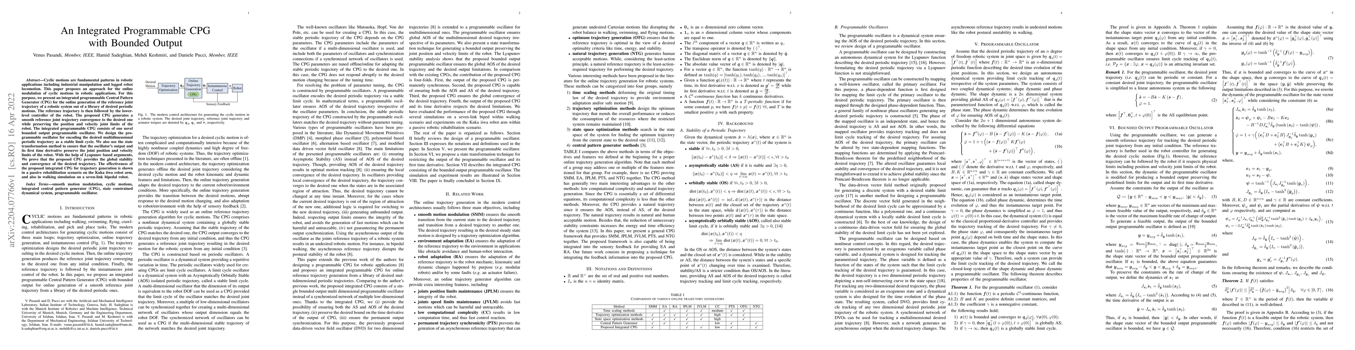 Thumbnail for An Integrated Programmable CPG with Bounded Output