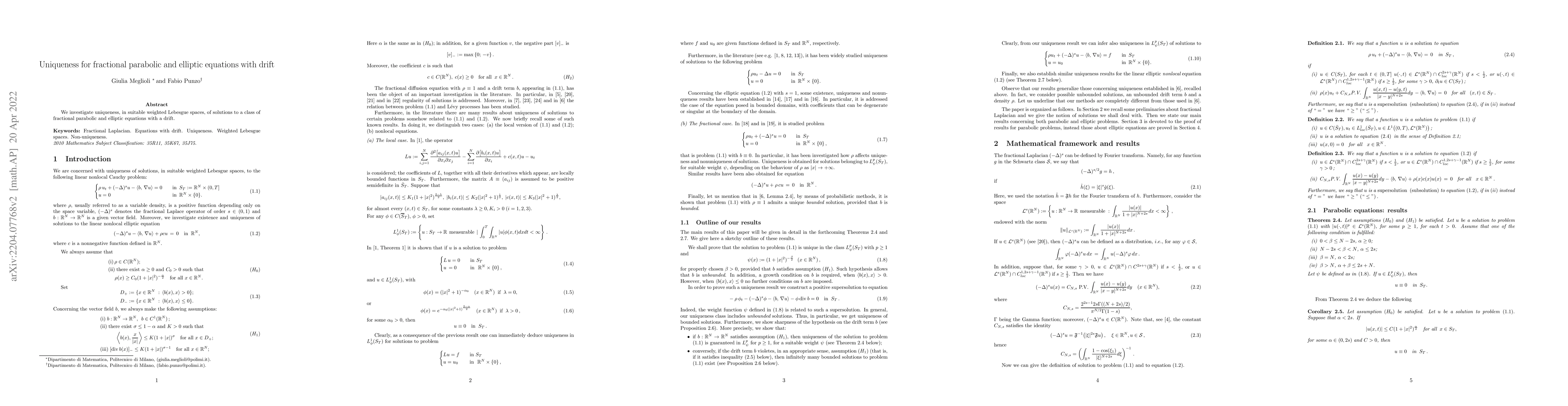 Thumbnail for Uniqueness for fractional parabolic and elliptic equations with drift