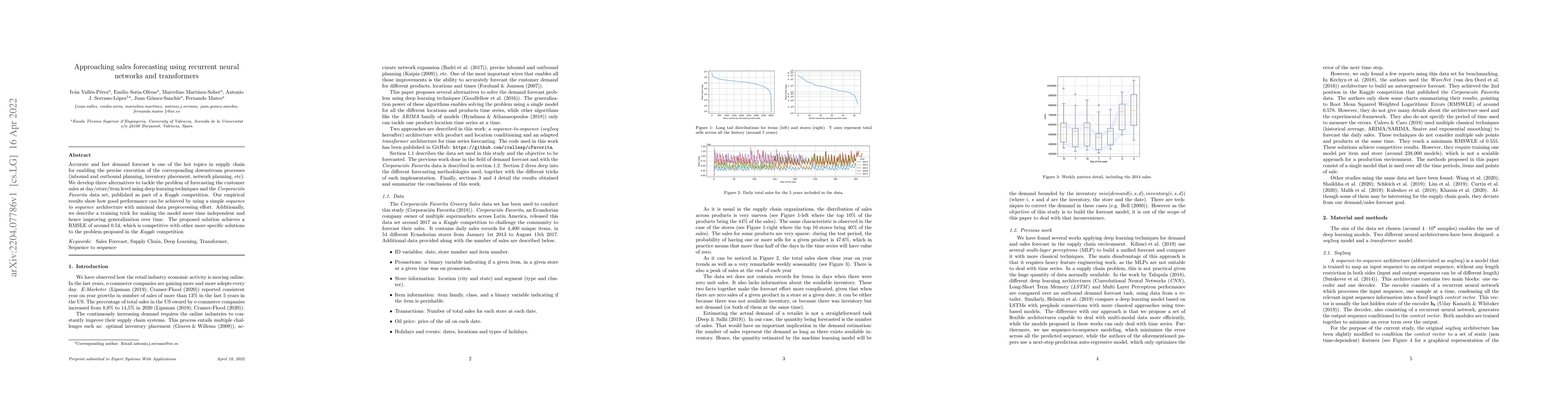 Thumbnail for Approaching sales forecasting using recurrent neural networks and
  transformers