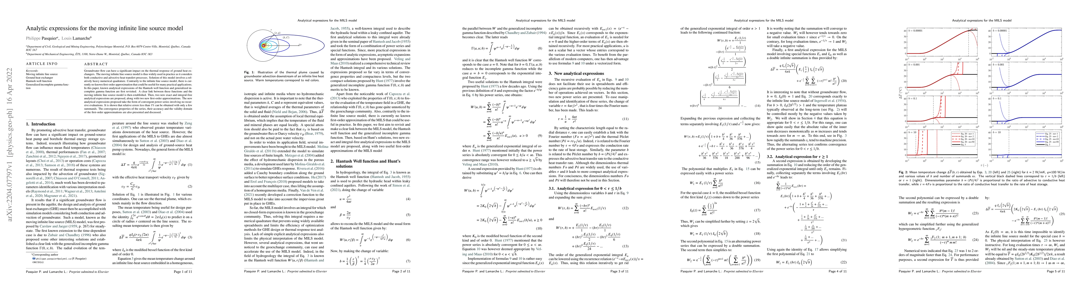 Thumbnail for Analytic expressions for the moving infinite line source model