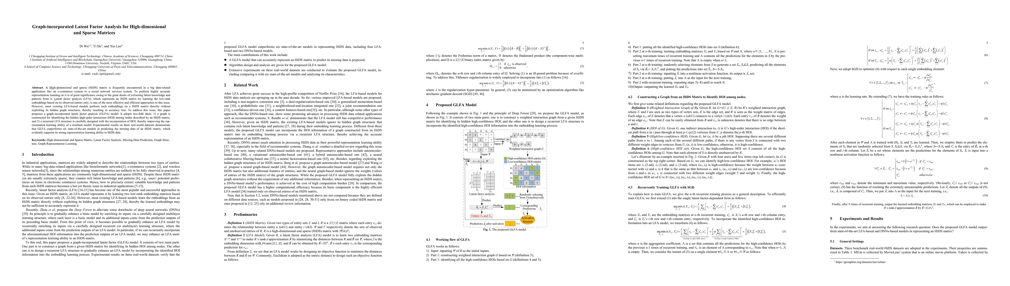 Thumbnail for Graph-incorporated Latent Factor Analysis for High-dimensional and
  Sparse Matrices