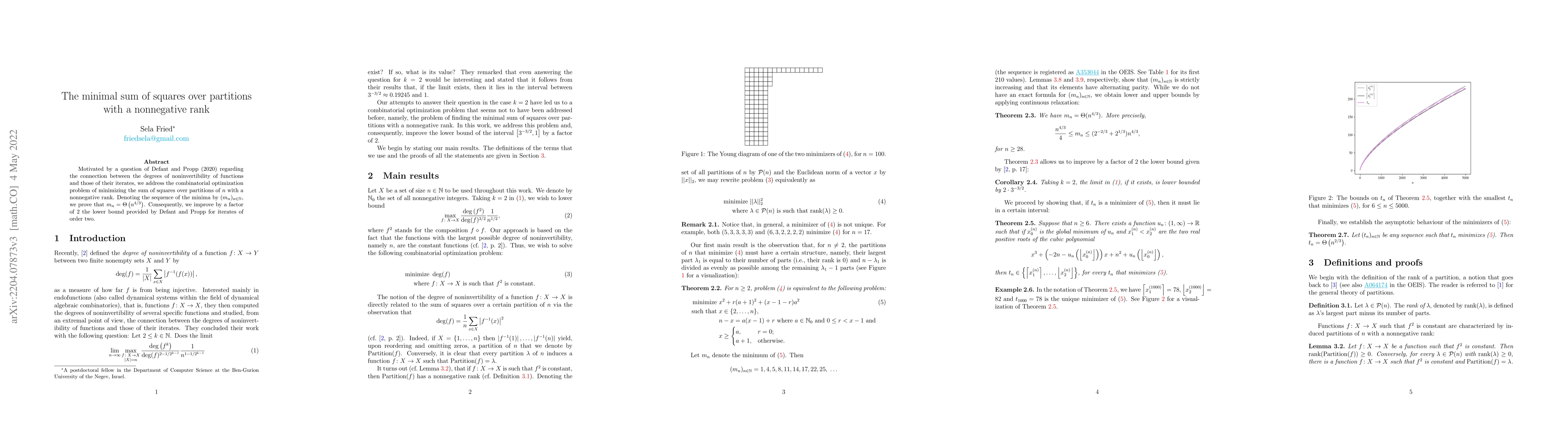 Thumbnail for The minimal sum of squares over partitions with a nonnegative rank