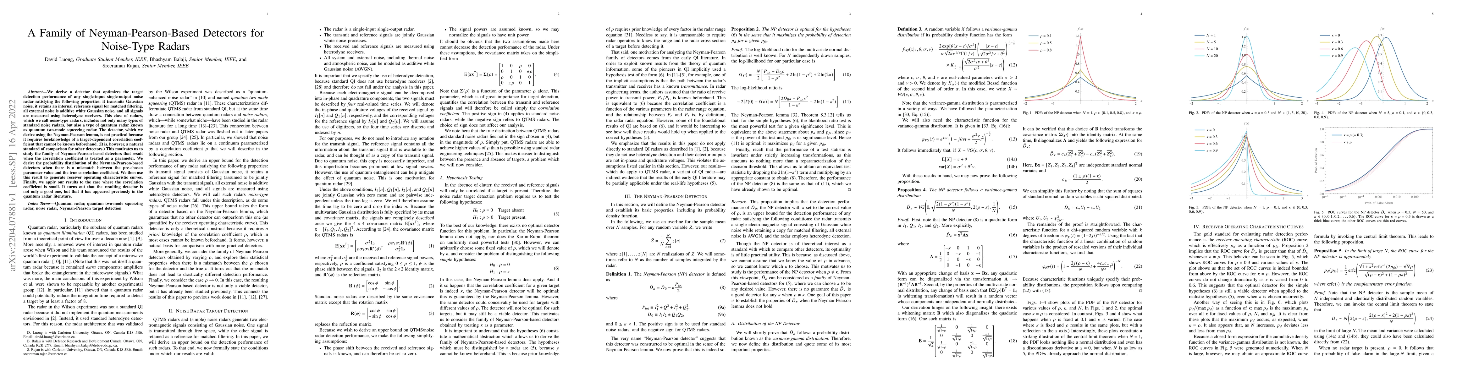 Thumbnail for A Family of Neyman-Pearson-Based Detectors for Noise-Type Radars