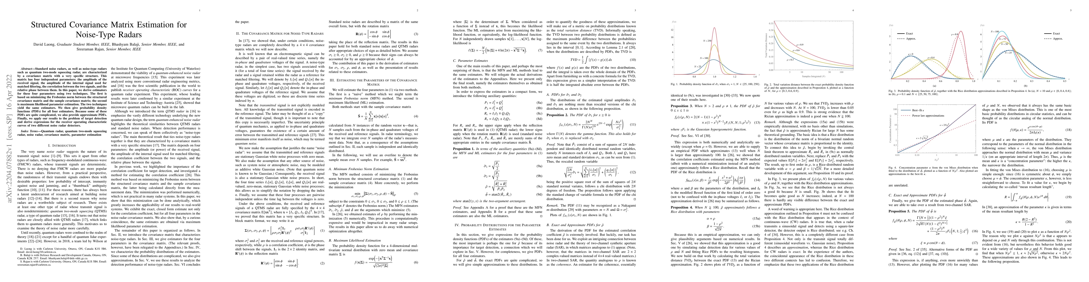 Thumbnail for Structured Covariance Matrix Estimation for Noise-Type Radars