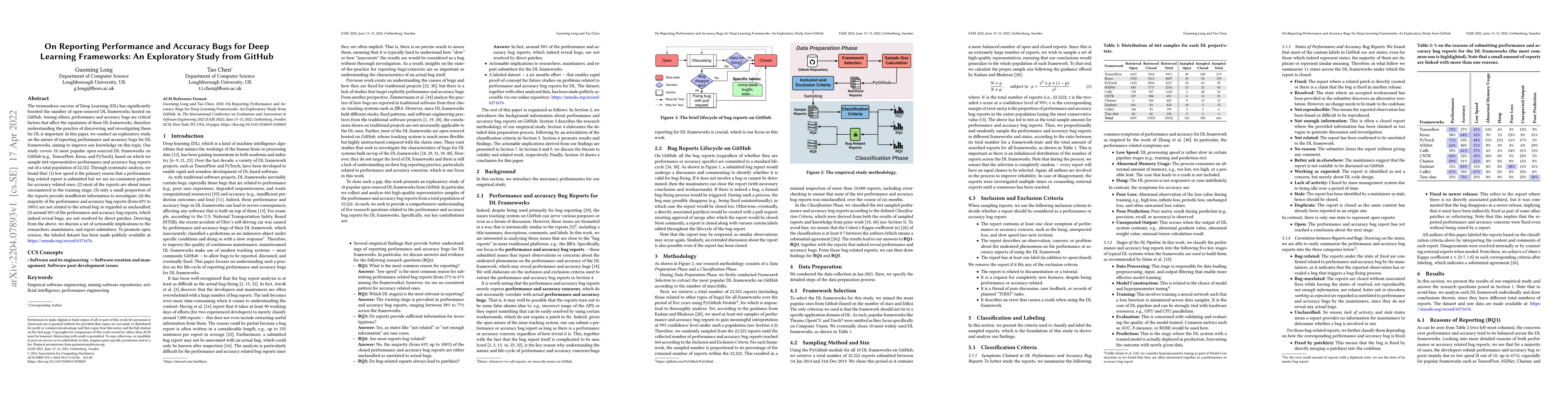 Thumbnail for On Reporting Performance and Accuracy Bugs for Deep Learning Frameworks:
  An Exploratory Study from GitHub