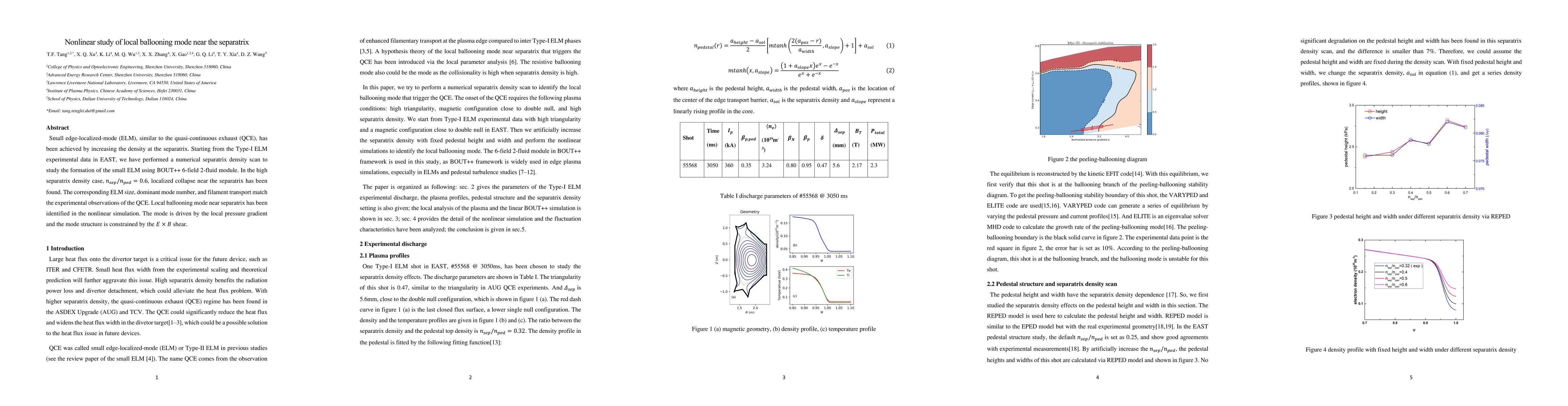 Thumbnail for Nonlinear study of local ballooning mode near the separatrix