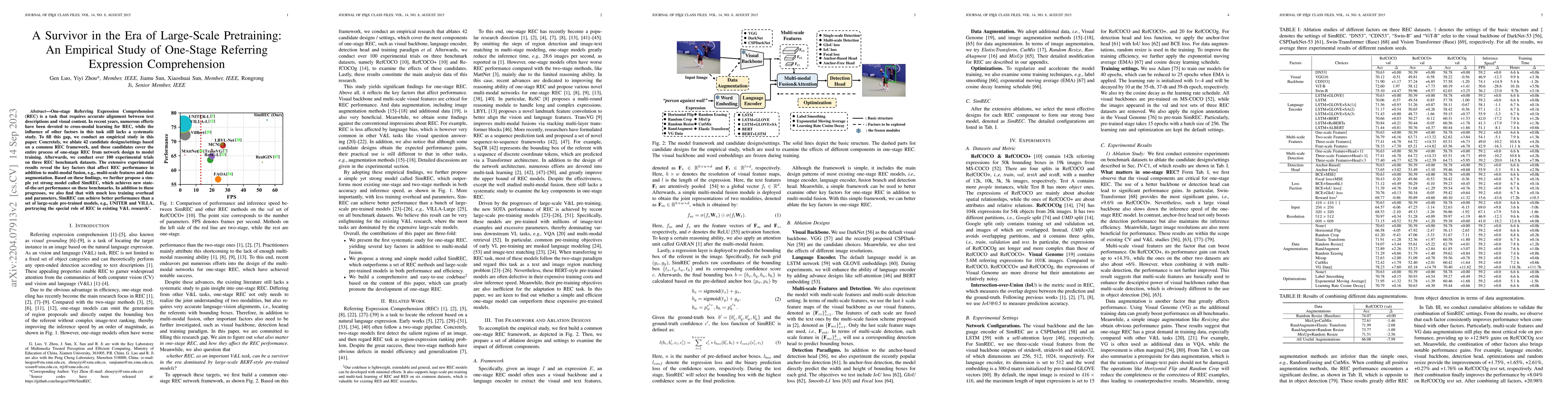 Thumbnail for A Survivor in the Era of Large-Scale Pretraining: An Empirical Study of
  One-Stage Referring Expression Comprehension