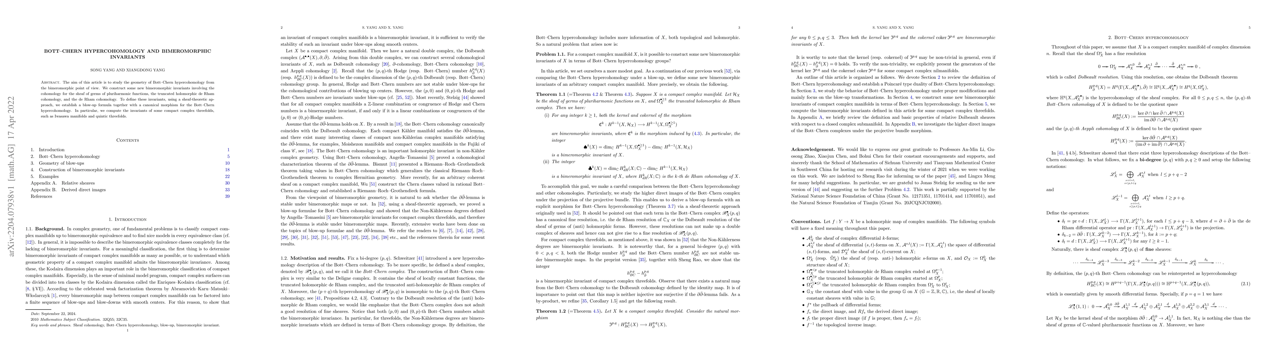 Thumbnail for Bott-Chern hypercohomology and bimeromorphic invariants
