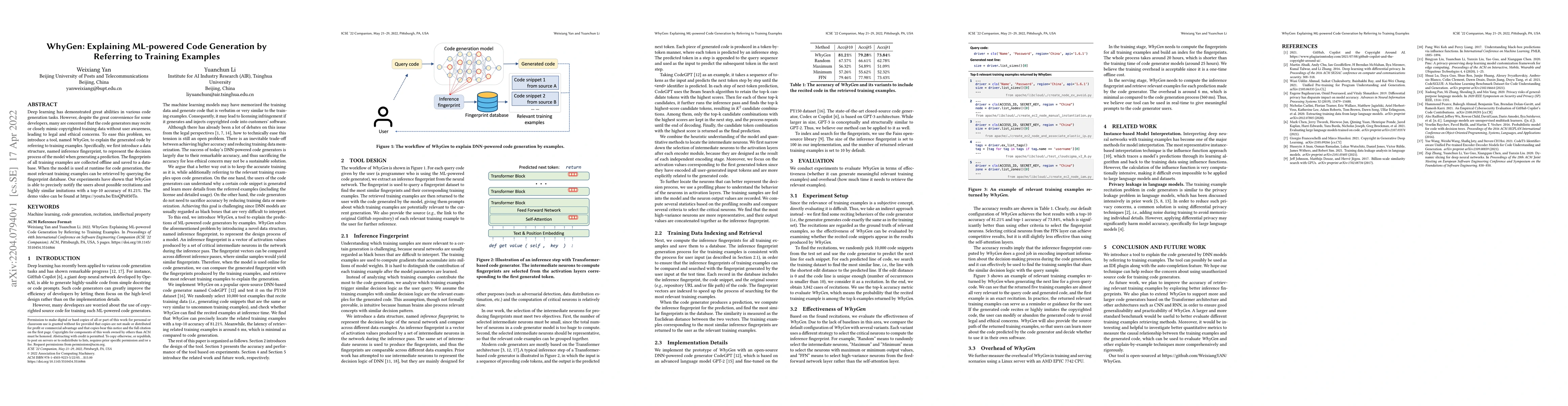 Thumbnail for WhyGen: Explaining ML-powered Code Generation by Referring to Training
  Examples