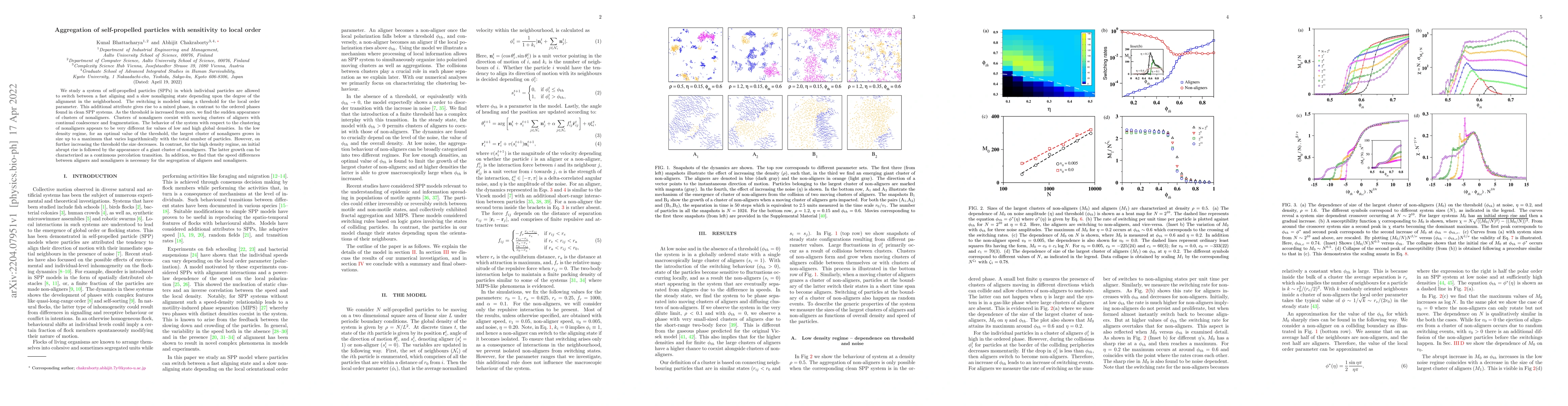 Thumbnail for Aggregation of self-propelled particles with sensitivity to local order