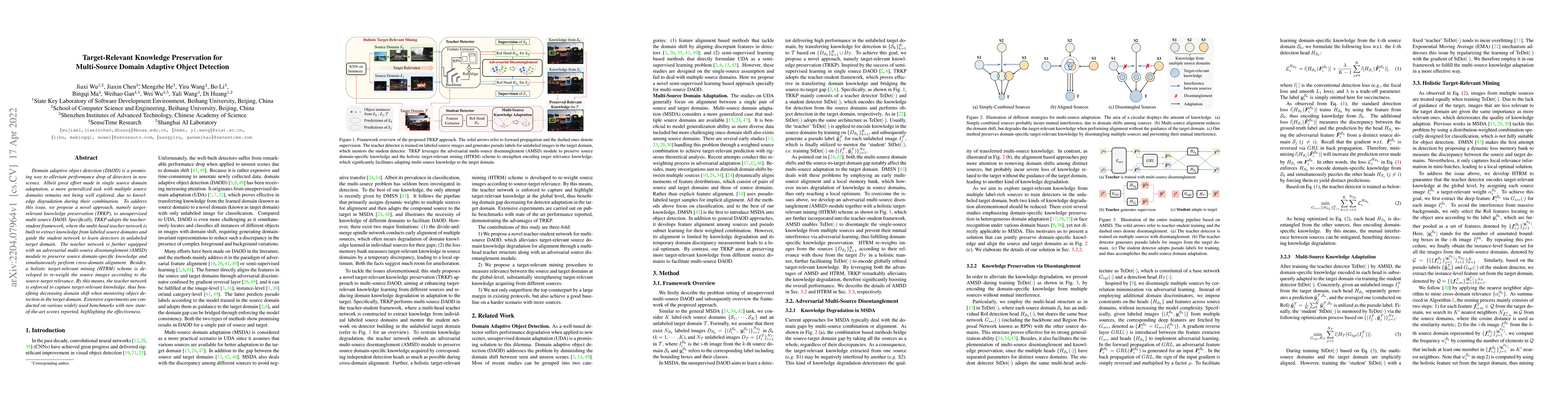 Thumbnail for Target-Relevant Knowledge Preservation for Multi-Source Domain Adaptive
  Object Detection