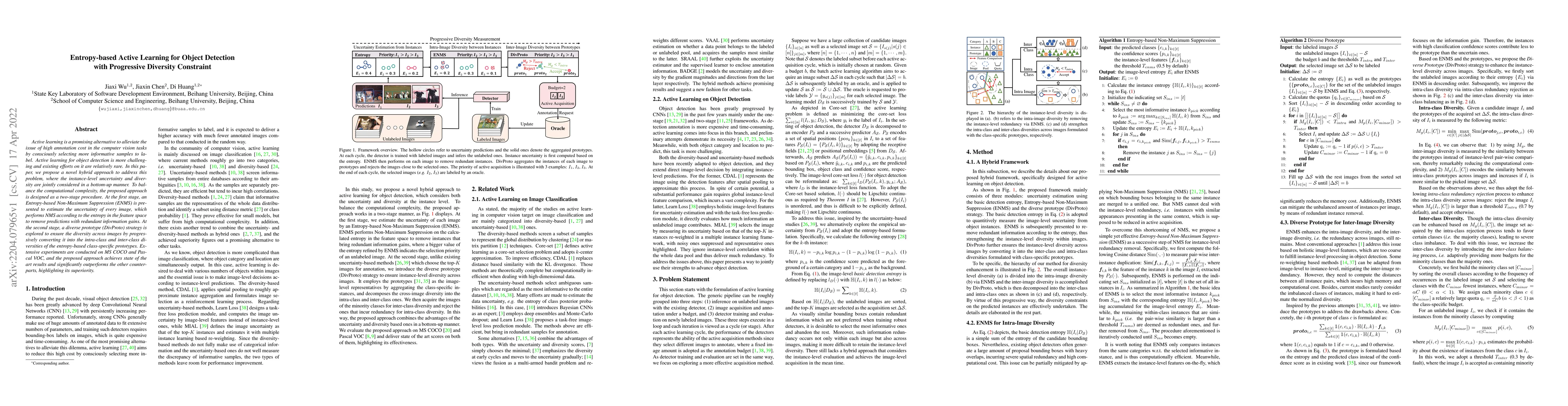 Thumbnail for Entropy-based Active Learning for Object Detection with Progressive
  Diversity Constraint