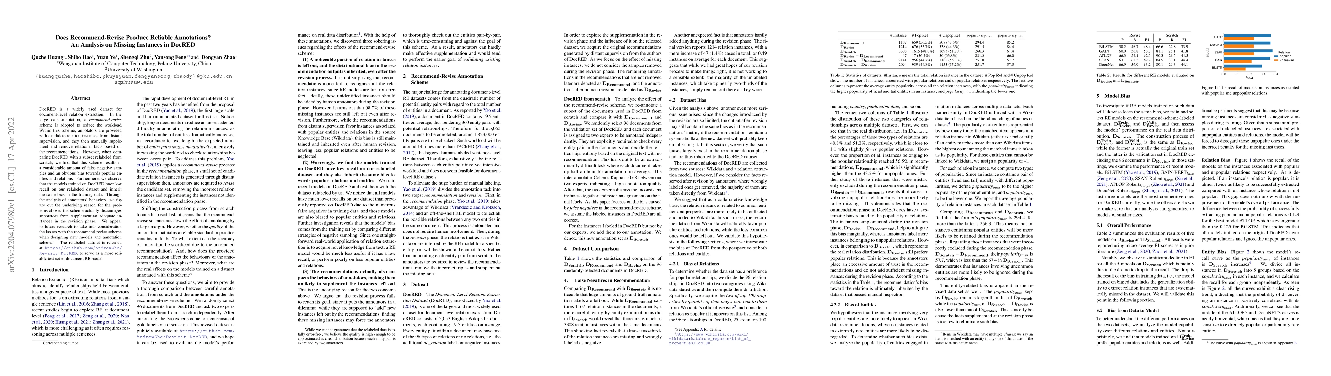 Thumbnail for Does Recommend-Revise Produce Reliable Annotations? An Analysis on
  Missing Instances in DocRED