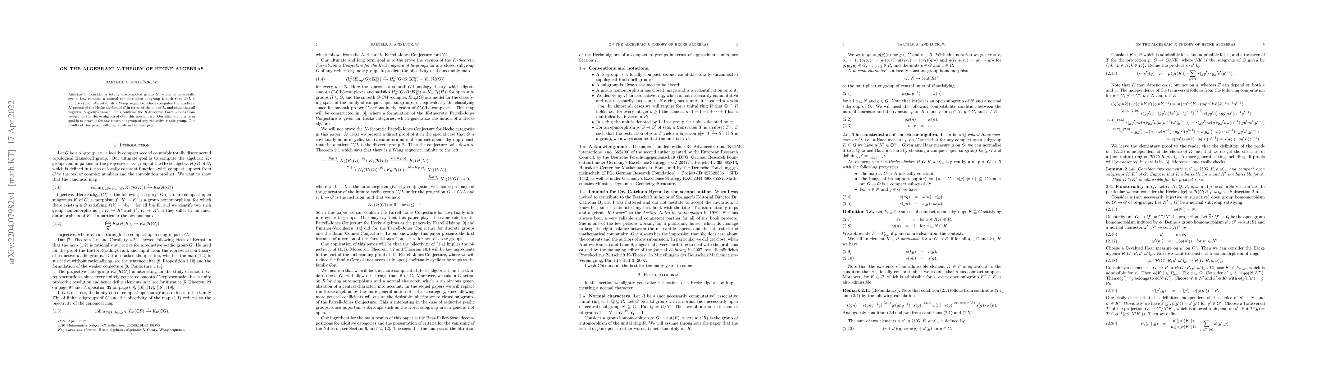 Thumbnail for On the algebraic K-theory of Hecke algebras