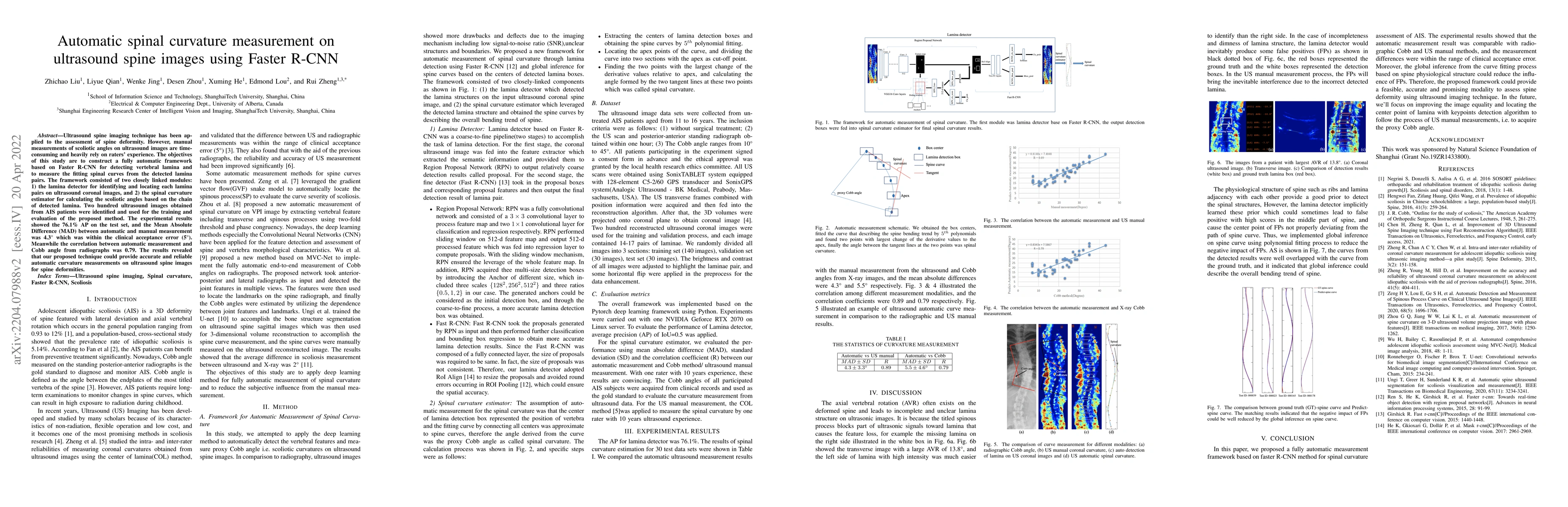 Thumbnail for Automatic spinal curvature measurement on ultrasound spine images using
  Faster R-CNN