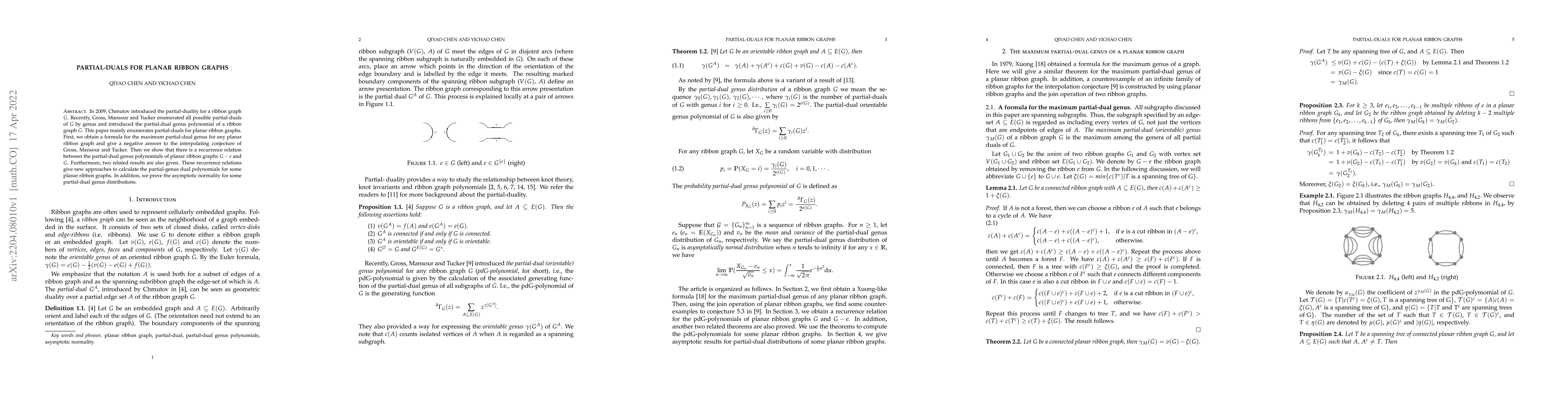 Thumbnail for Partial-duals for planar ribbon graphs