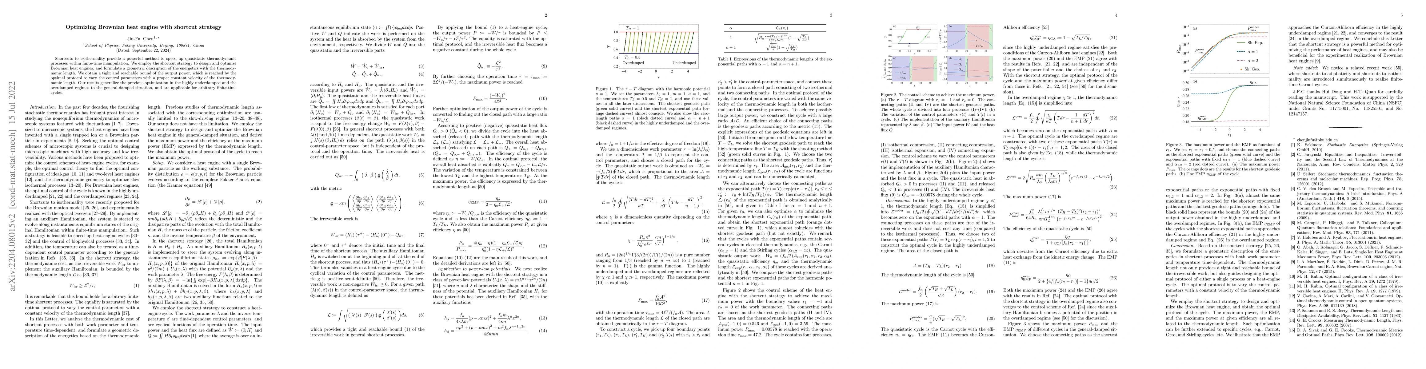 Thumbnail for Optimizing Brownian heat engine with shortcut strategy