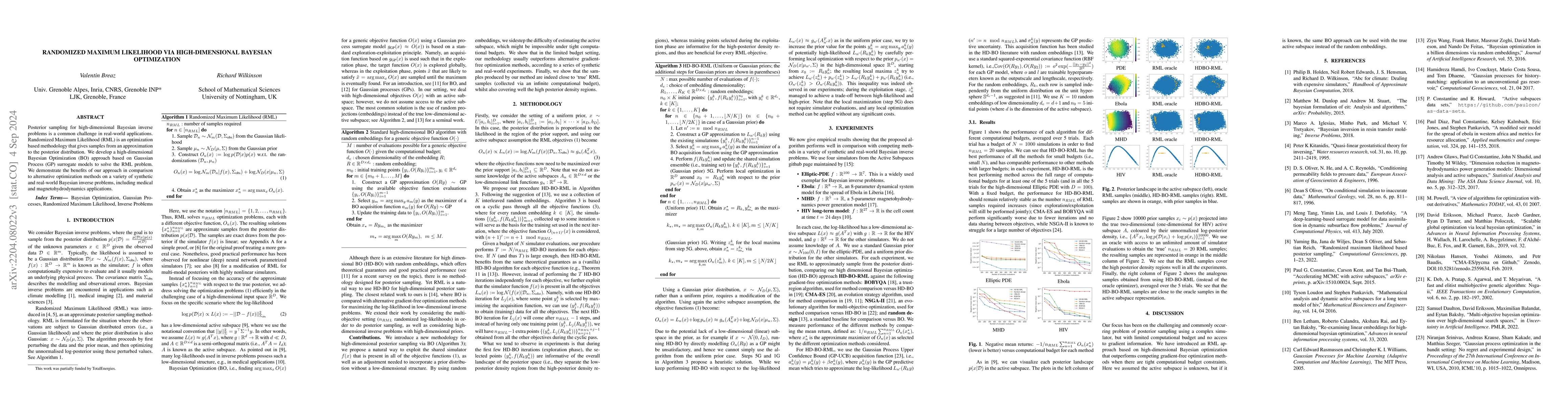 Thumbnail for Randomized Maximum Likelihood via High-Dimensional Bayesian Optimization