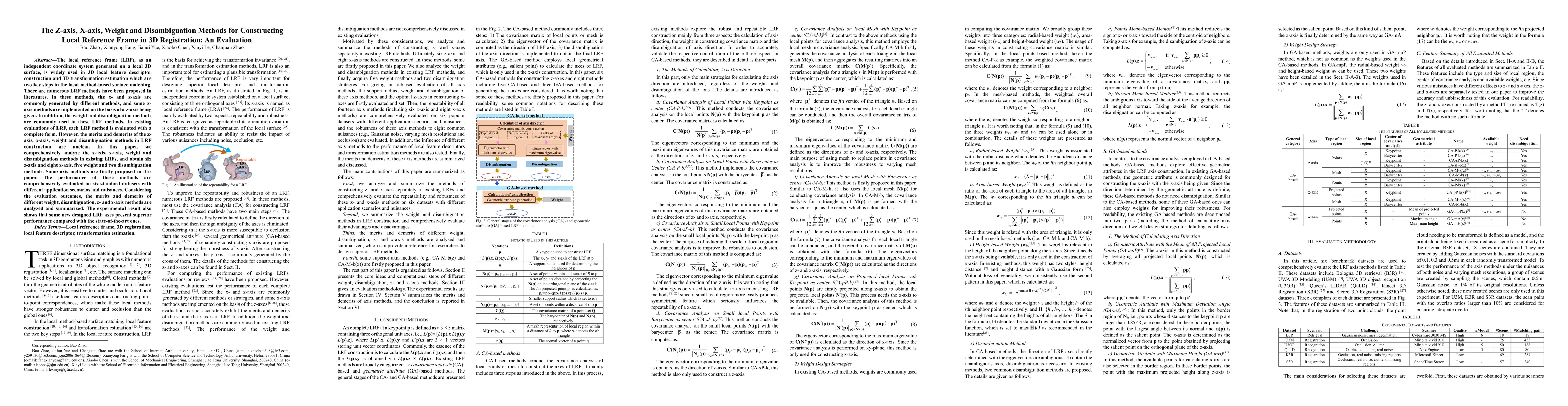 Thumbnail for The Z-axis, X-axis, Weight and Disambiguation Methods for Constructing
  Local Reference Frame in 3D Registration: An Evaluation