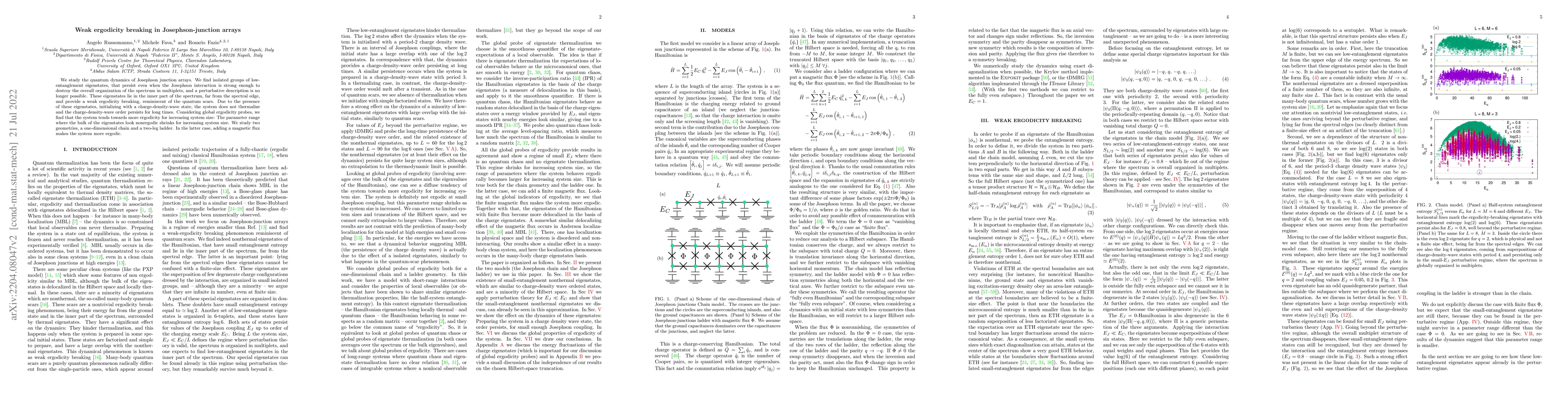 Thumbnail for Weak ergodicity breaking in Josephson-junction arrays