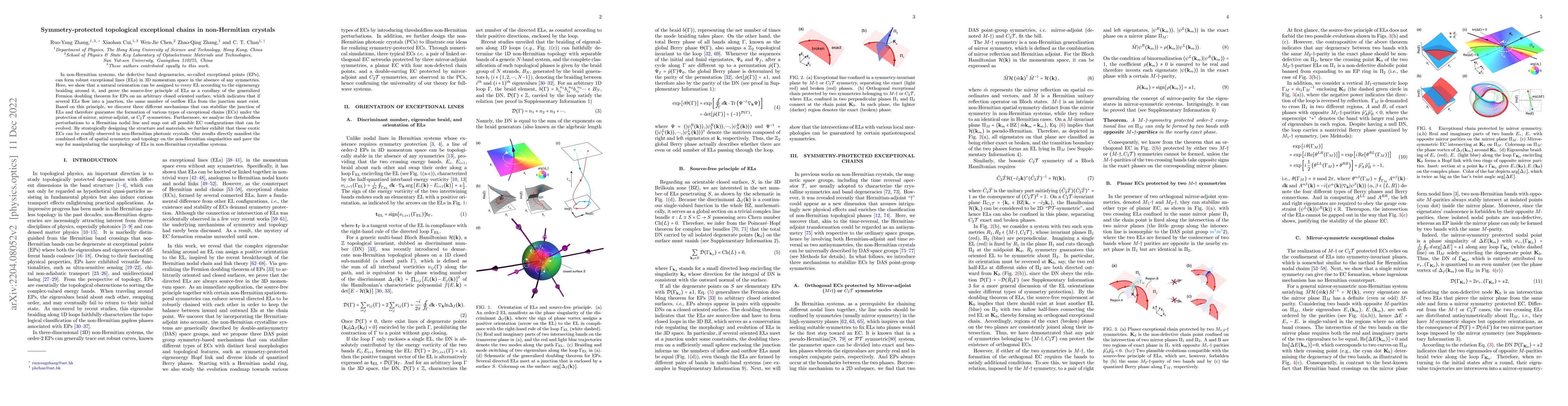 Thumbnail for Symmetry-protected topological exceptional chains in non-Hermitian
  crystals