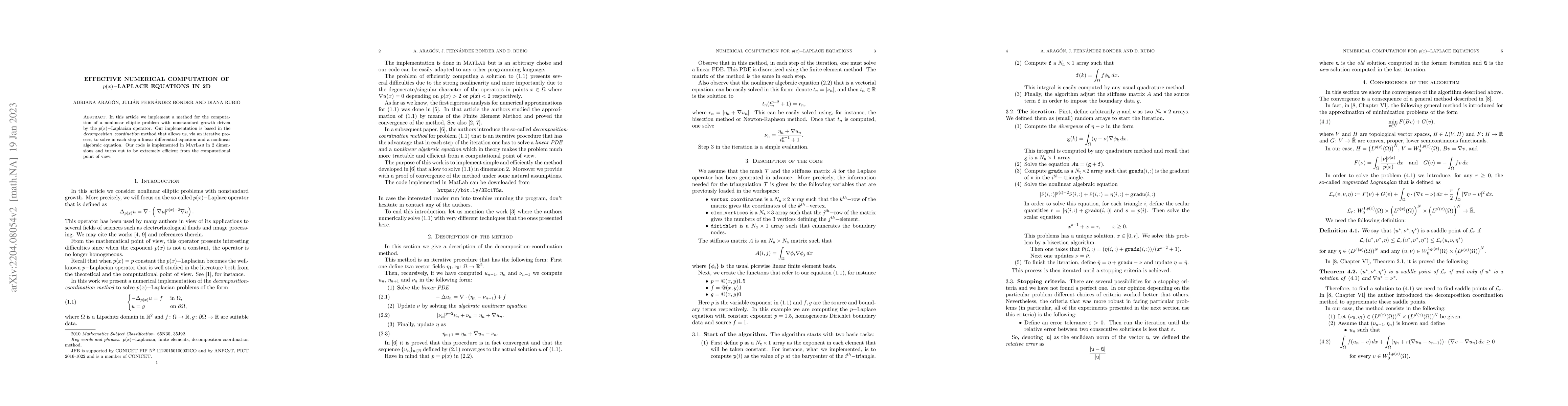 Thumbnail for Effective numerical computation of $p(x)-$Laplace equations in 2D