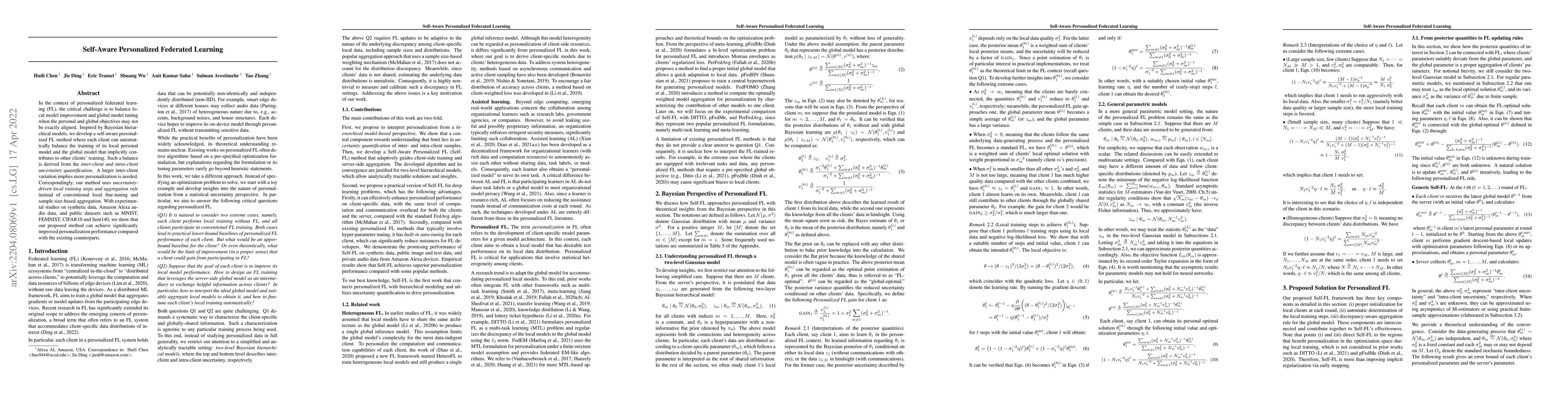 Thumbnail for Self-Aware Personalized Federated Learning