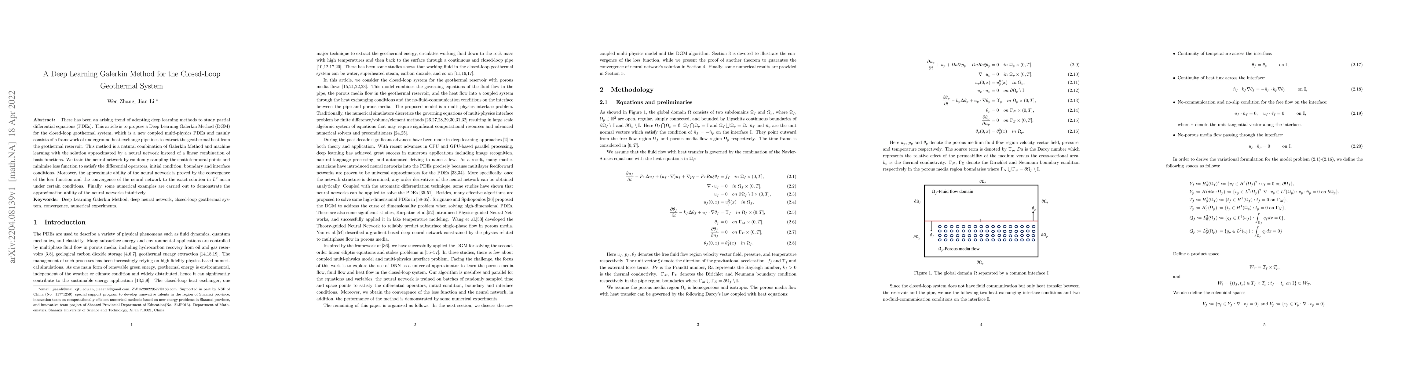Thumbnail for A Deep Learning Galerkin Method for the Closed-Loop Geothermal System