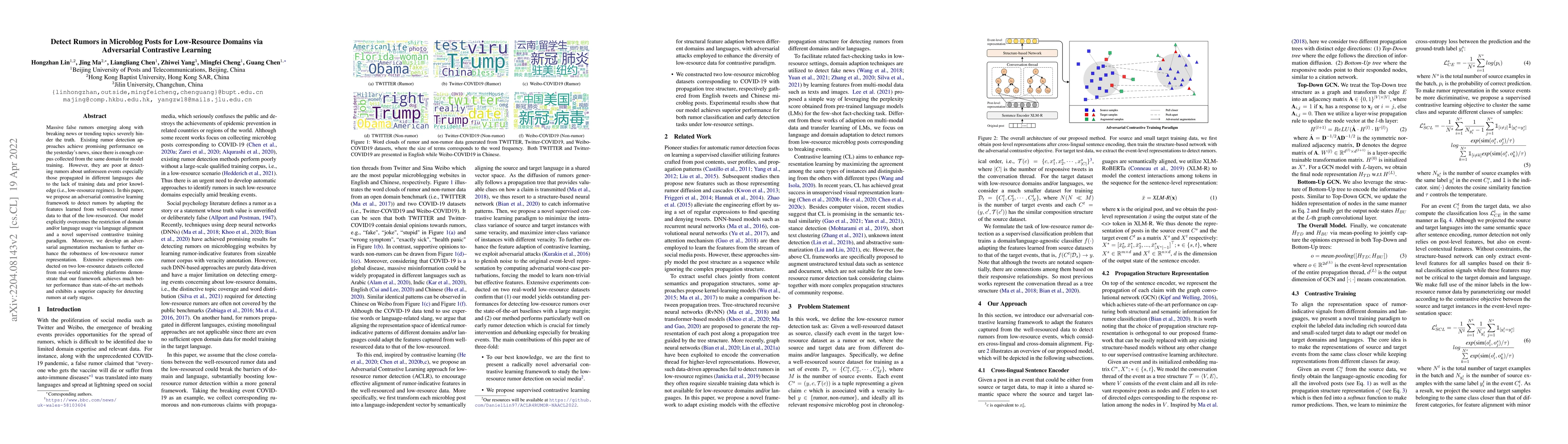 Thumbnail for Detect Rumors in Microblog Posts for Low-Resource Domains via
  Adversarial Contrastive Learning