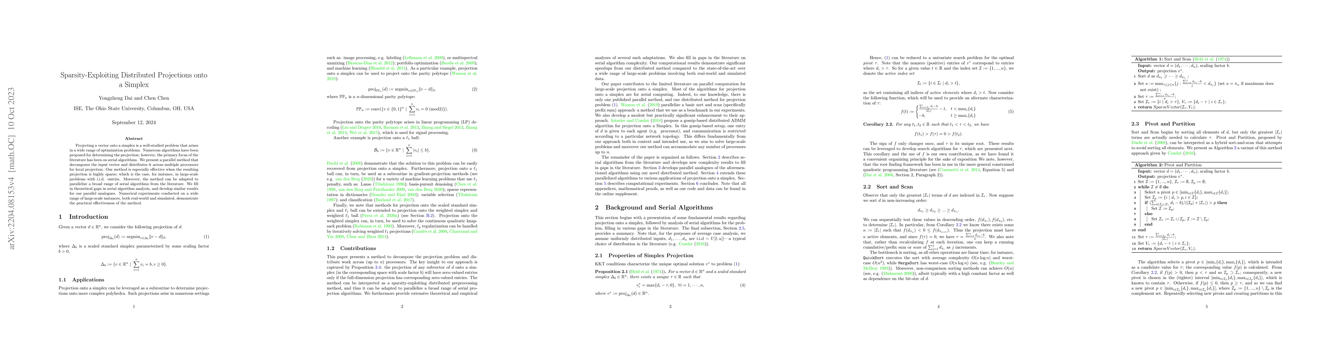 Thumbnail for Sparsity-Exploiting Distributed Projections onto a Simplex