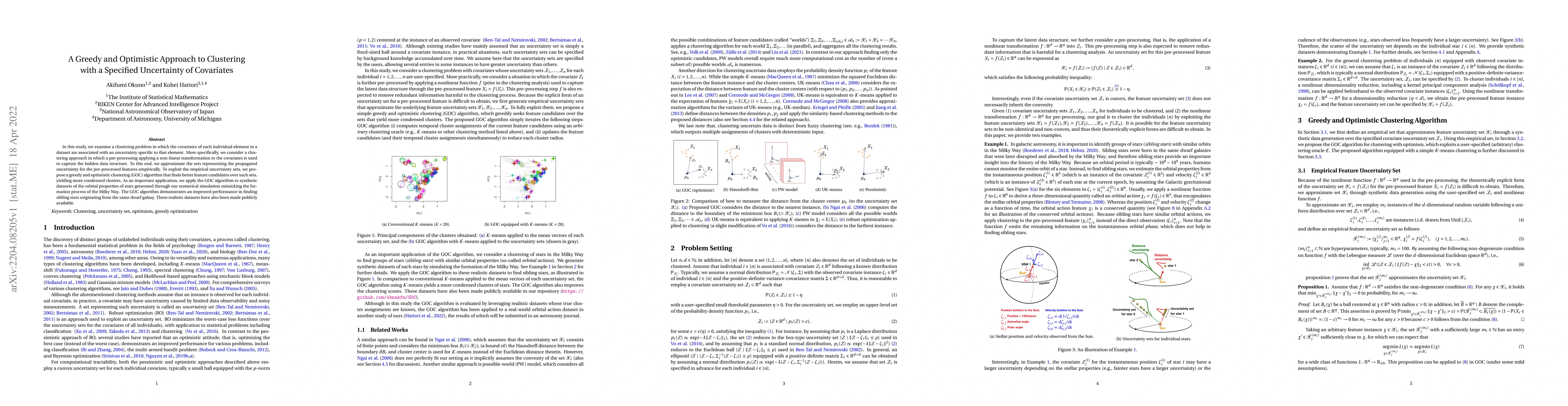 Thumbnail for A Greedy and Optimistic Approach to Clustering with a Specified
  Uncertainty of Covariates