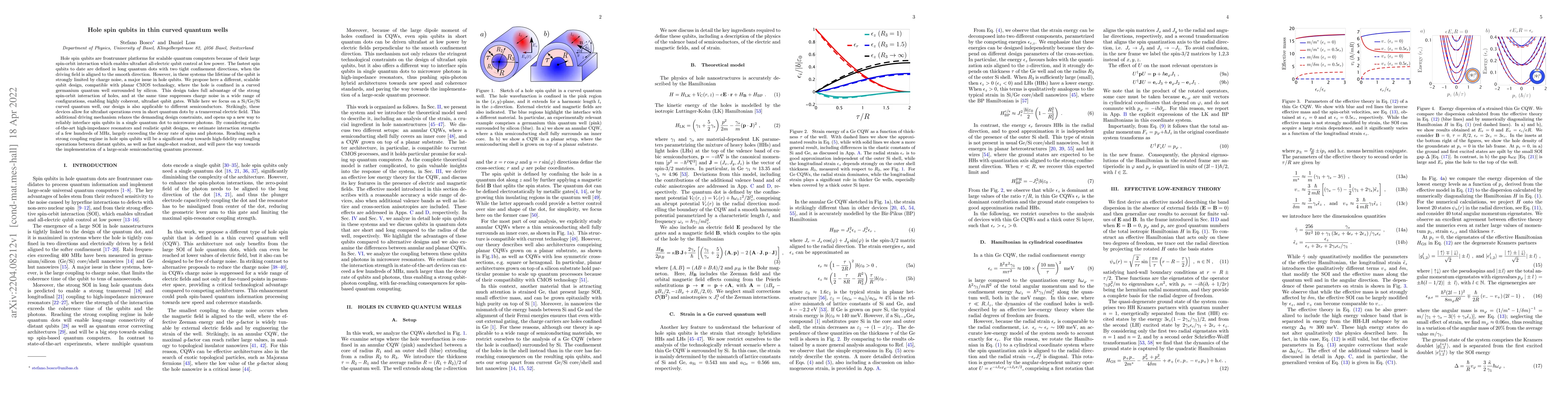 Thumbnail for Hole spin qubits in thin curved quantum wells